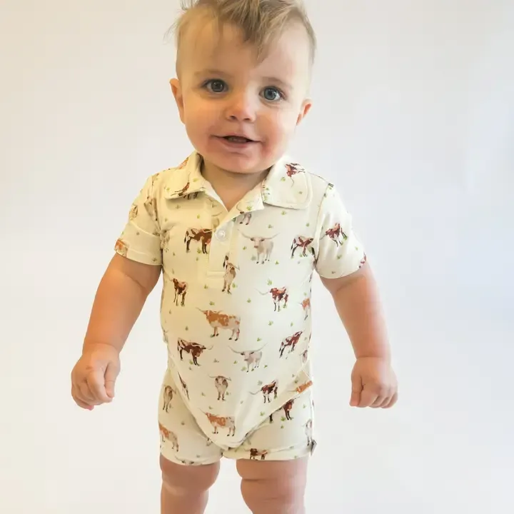 VG Longhorn SS Polo Romper