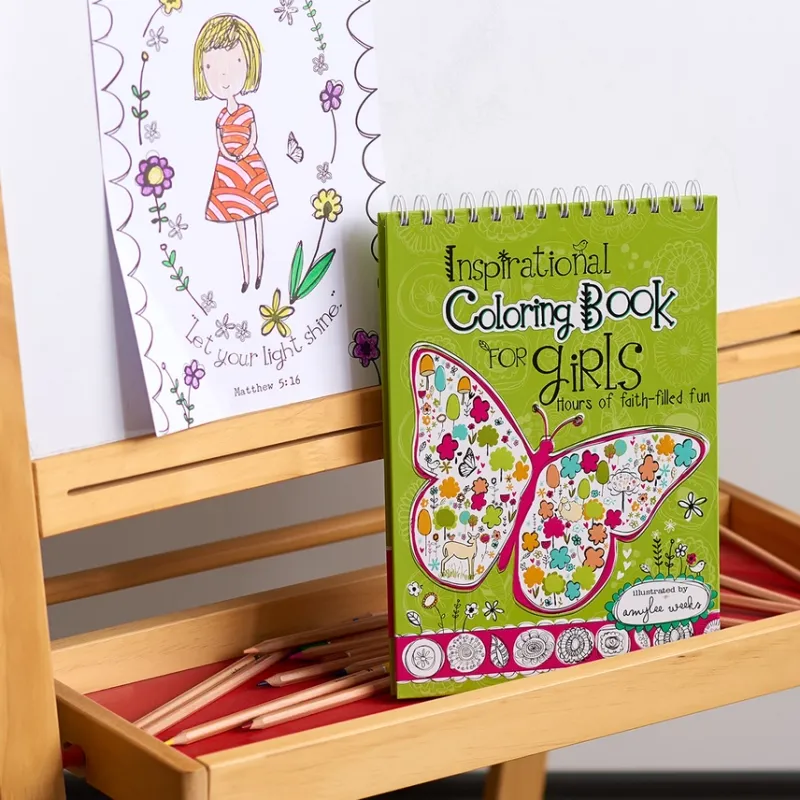 Wirebound Inspirational Coloring Book for Girls