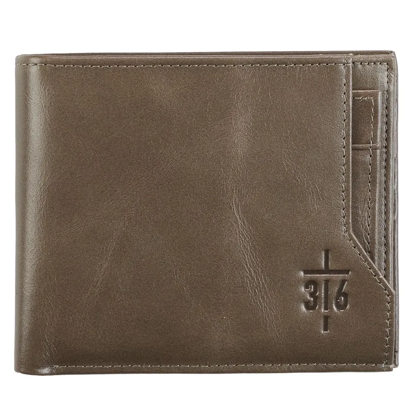 John 3:16 Taupe Leather Wallet