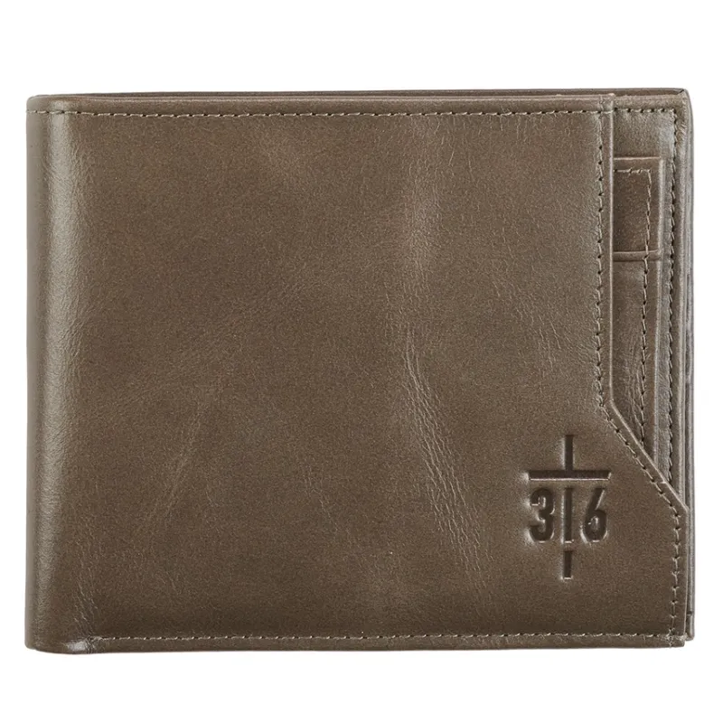 John 3:16 Taupe Leather Wallet
