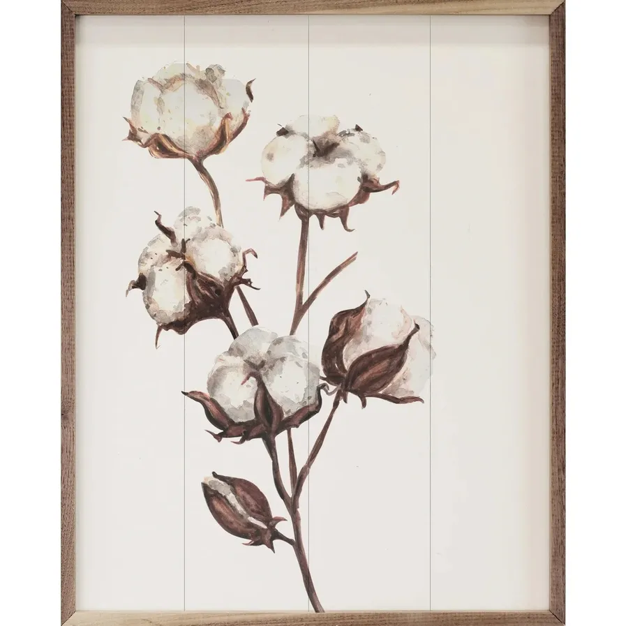 Watercolor Cotton Branch 16x20