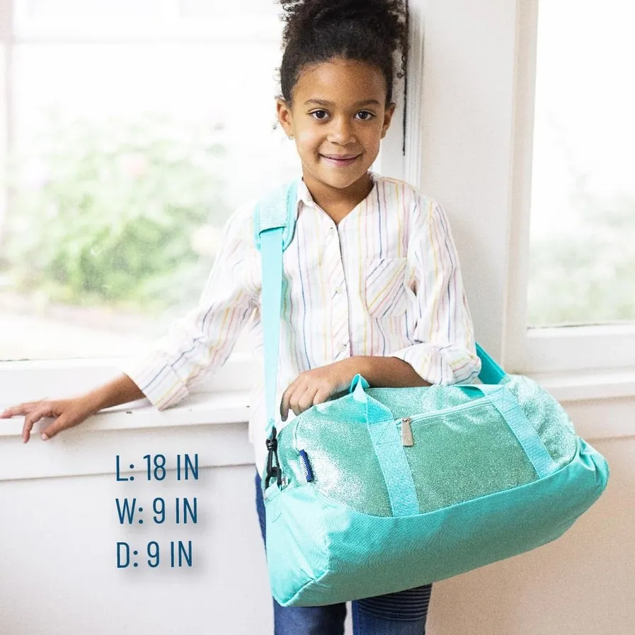 Blue Glitter Overnighter Duffle Bag