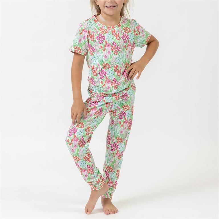 Kids Happy Blooms Pink PJ Set