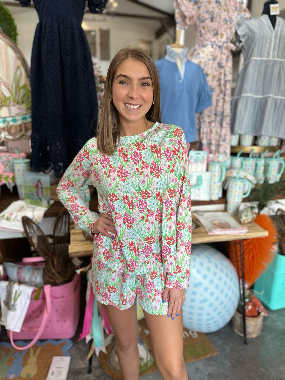 Annie Happy Blooms Pink PJ Set