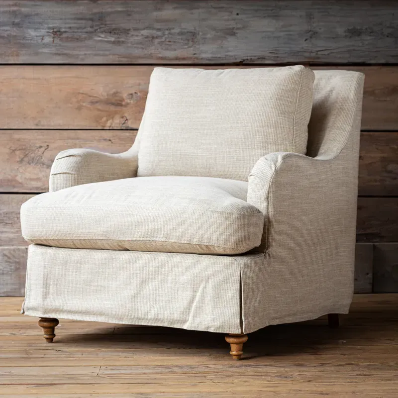 Houndstooth Slip Cover Arm Chair