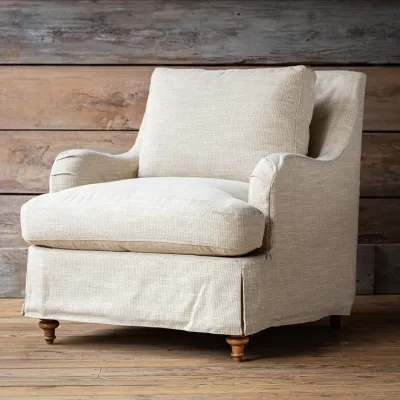 Houndstooth Slip Cover Arm Chair