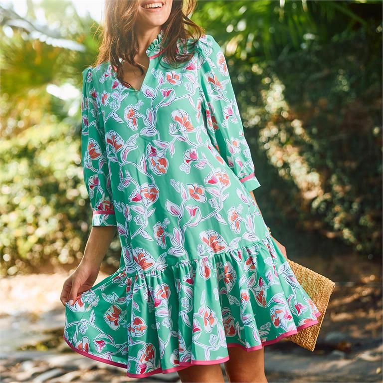 Naomi Pretty Petals Green Dress
