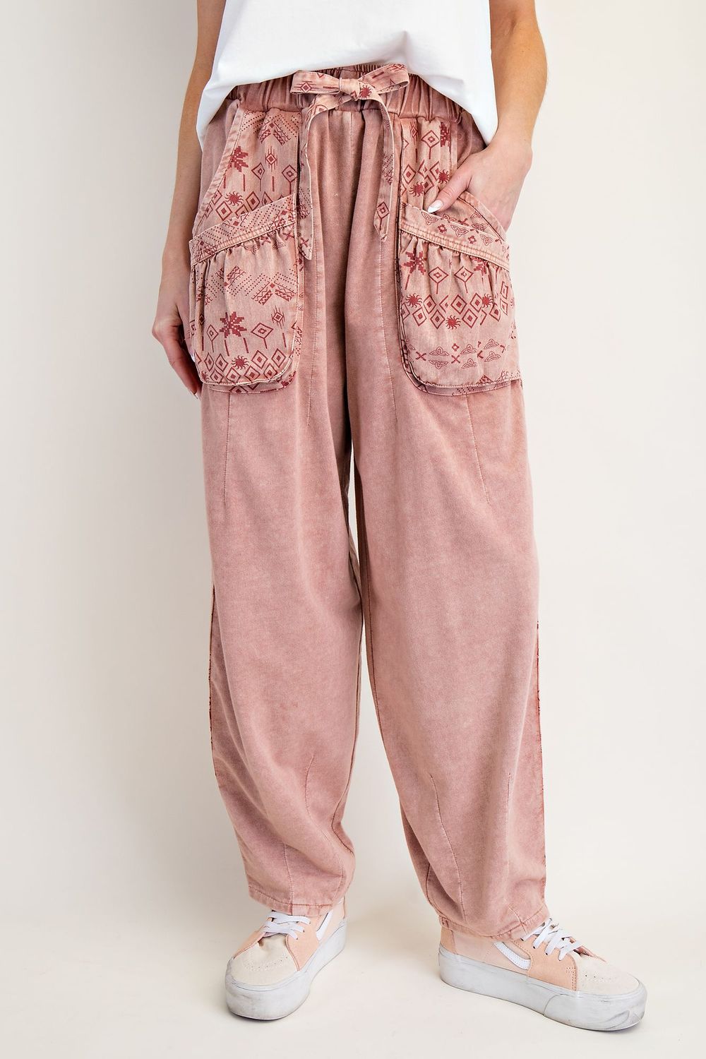 Dried Rose Print Pants