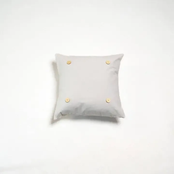 VG Natural Cotton Button Pillow Square