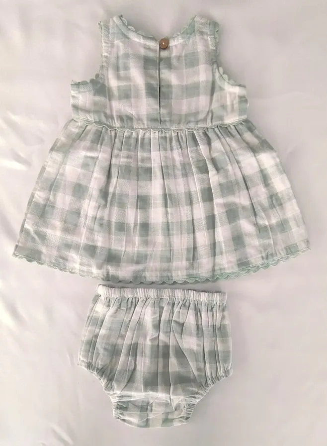 Charming Sage Check Dress