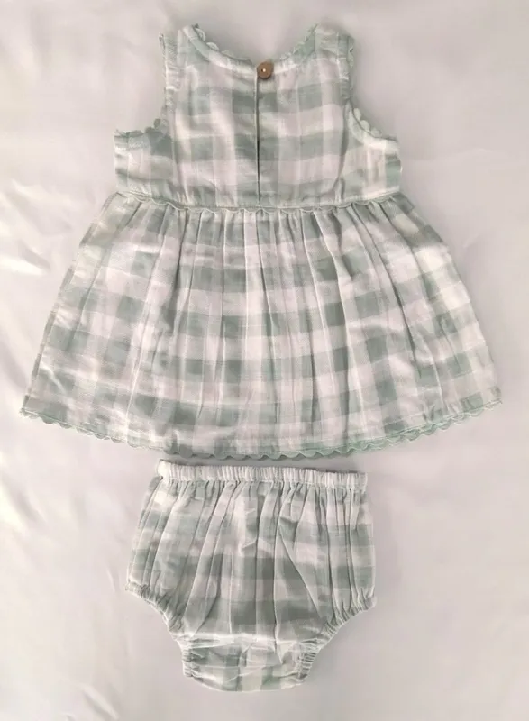 Charming Sage Check Dress