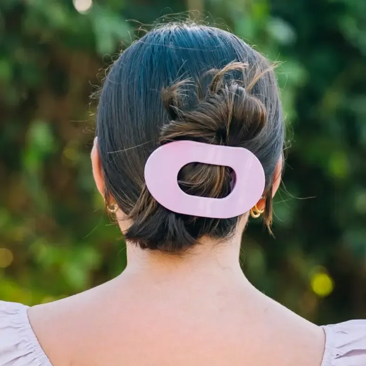Large Round Flat Hair Clip Springtime Sparkle