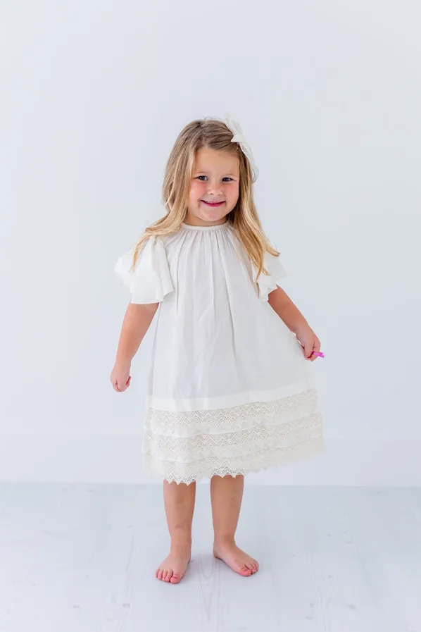 CH White Ruffle Lace Top