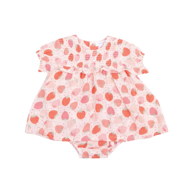 CH Strawberry Bliss Smocked Ruffle Bubble