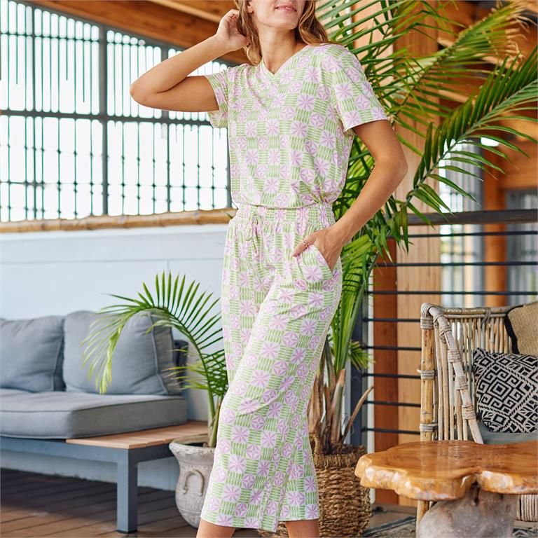 Alli Quilted Charm Crop Pant Set