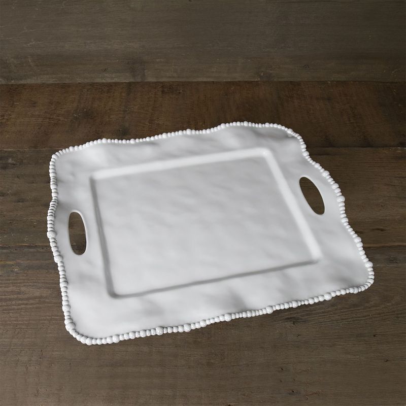 Vida Alegria Rectangular Tray-White