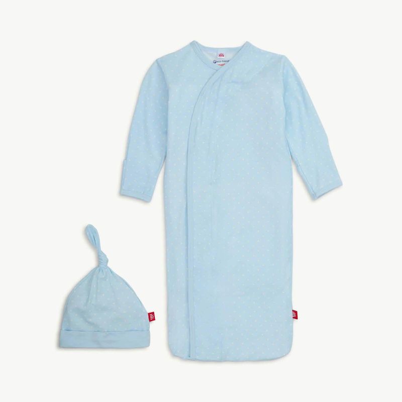 CH Pin Dot Blue Gown + Hat