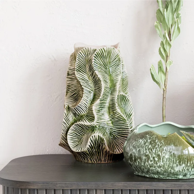 VG Textured Stoneware Vase