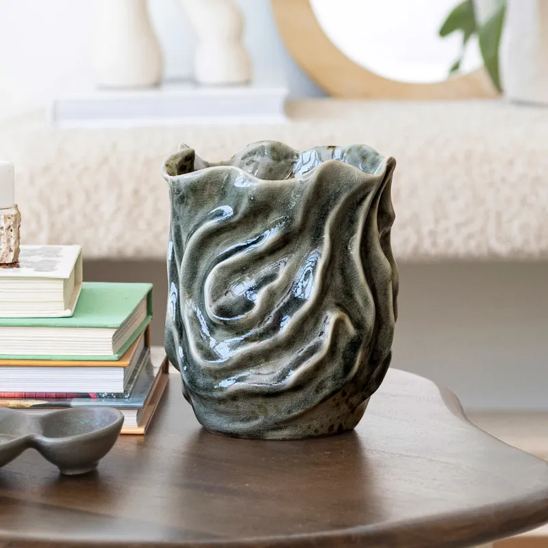VG Stoneware Organic Shaped Vase