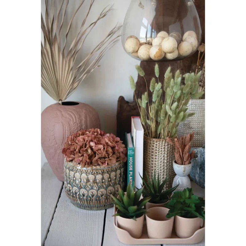 VG Embossed Stoneware Planter