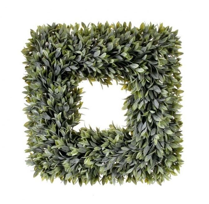 VG Flocked Sage Sq Wreath 19&quot;