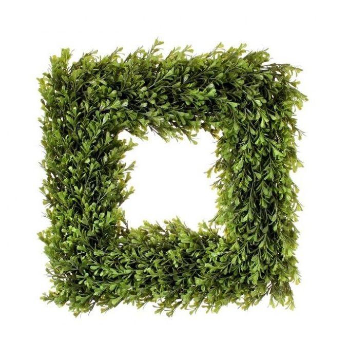 VG Spring Boxwood Square Wreath 16&quot;
