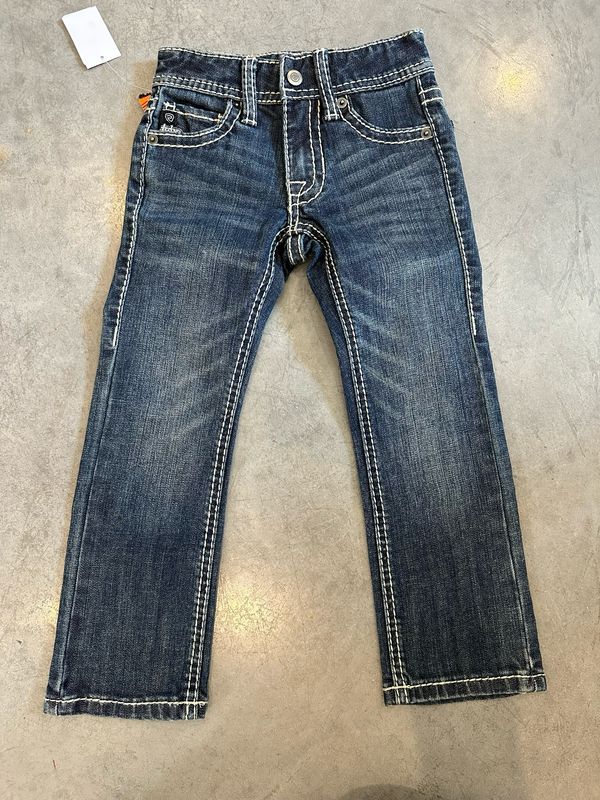 Boys Grey Leather Emb Revolver