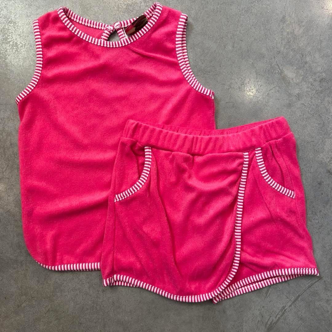 CH Clara Terry Skort Set-Hot Pink