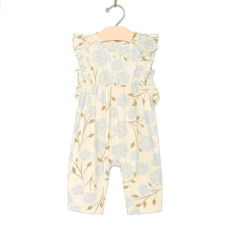 CS Flutter Long Sleeve Romper-Hydrangea