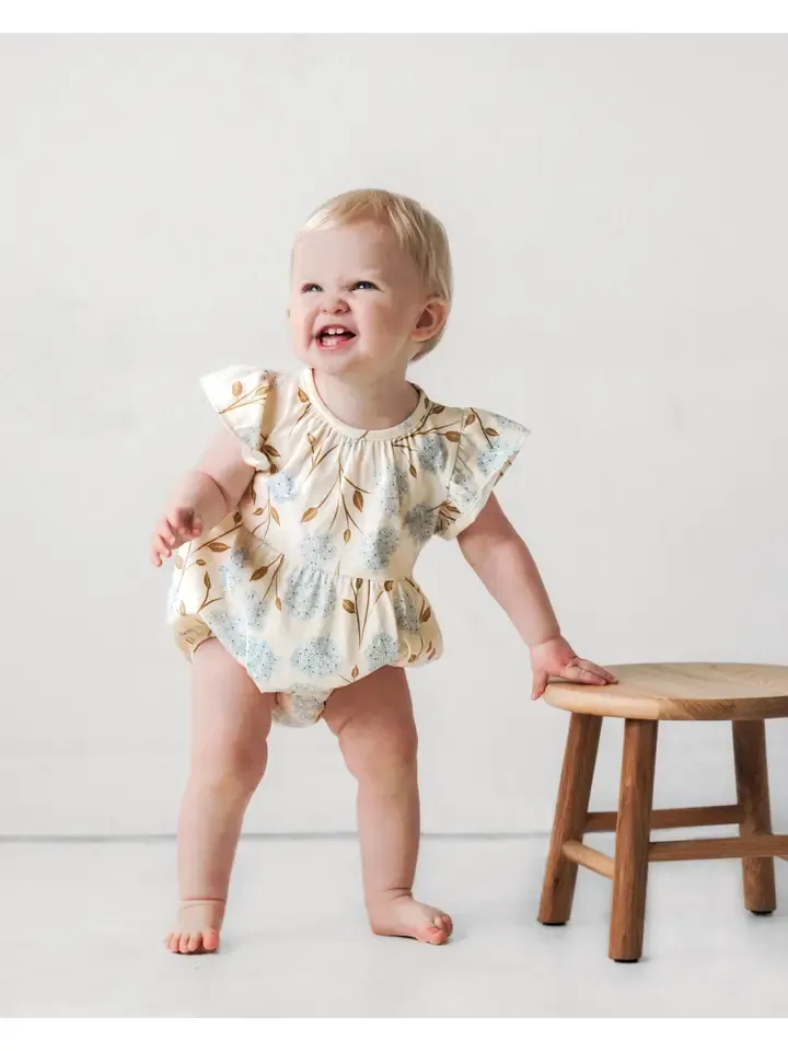 CS Flutter Sleeve Short Romper-Hydrangea