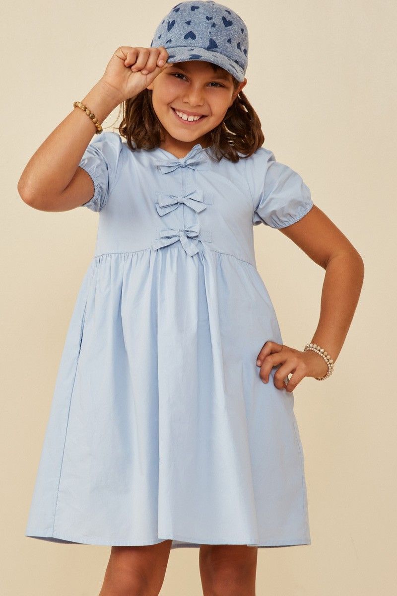Blue Bow Girls Dress