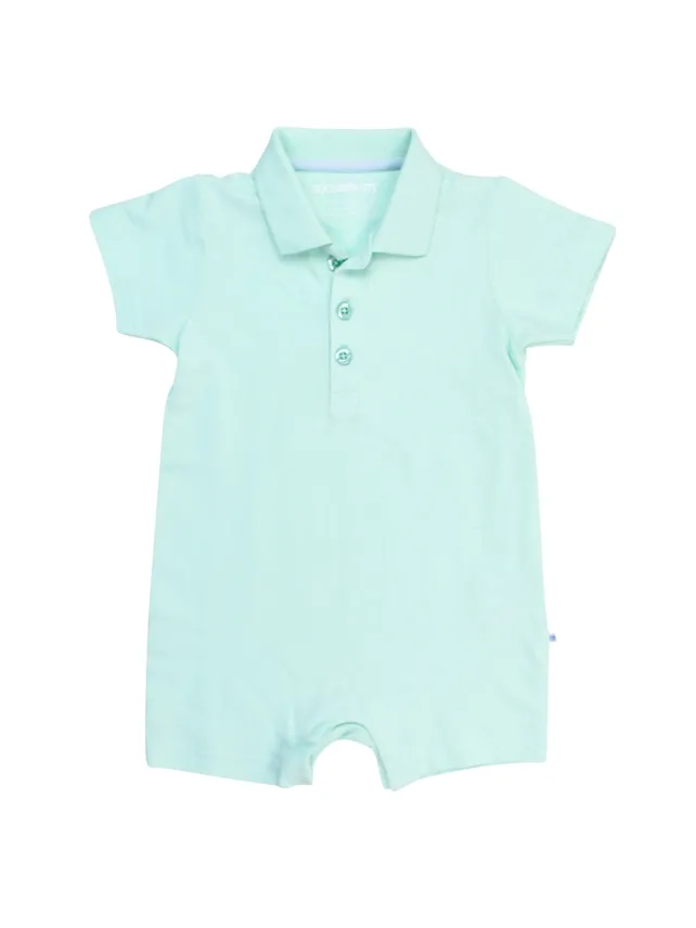 Mint Pique Polo Romper
