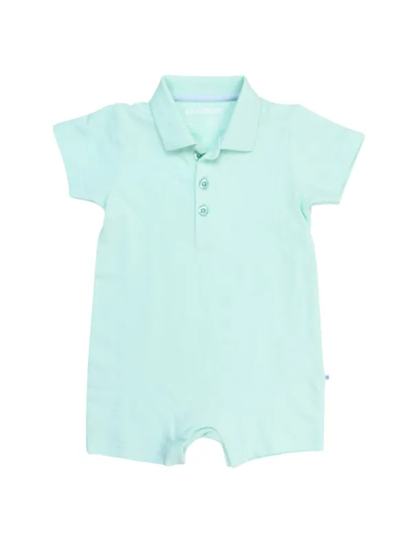 Mint Pique Polo Romper