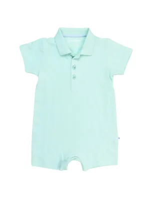 Mint Pique Polo Romper