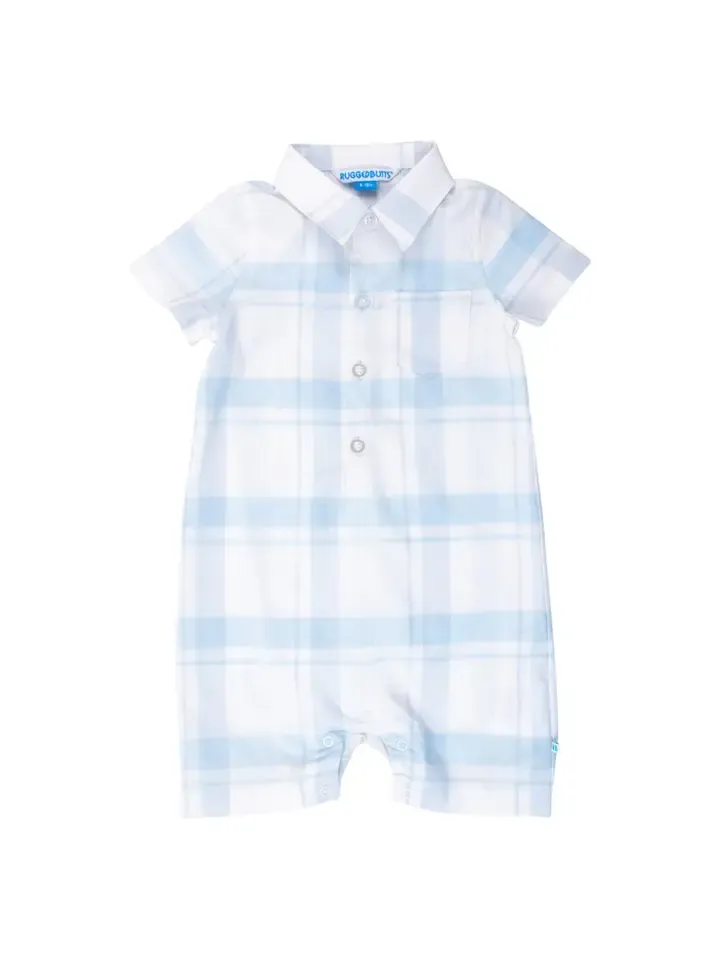Lt. Blue Windowpane Romper