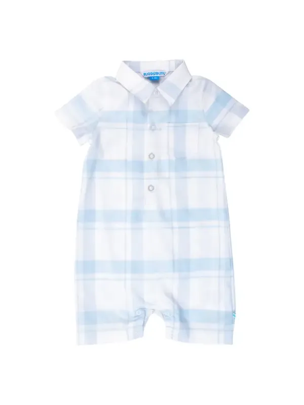 Lt. Blue Windowpane Romper