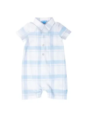 Lt. Blue Windowpane Romper