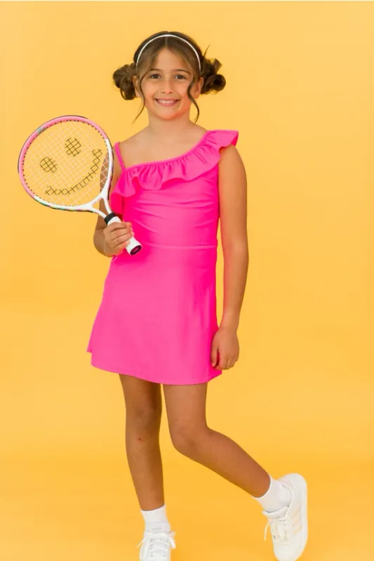 Neon Magenta Acive Tennis Dress