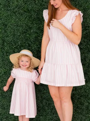 Tired Dress-Pink Stripe