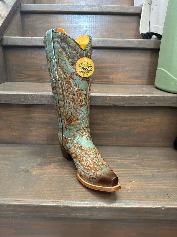 LD Turquoise Embroidery Boot-Z5345