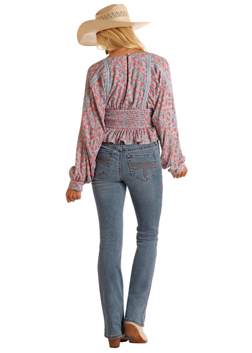 Blouse w Stud Trim Detail