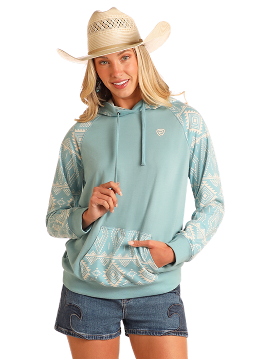 Contrast Teal Sleeves Hoodie
