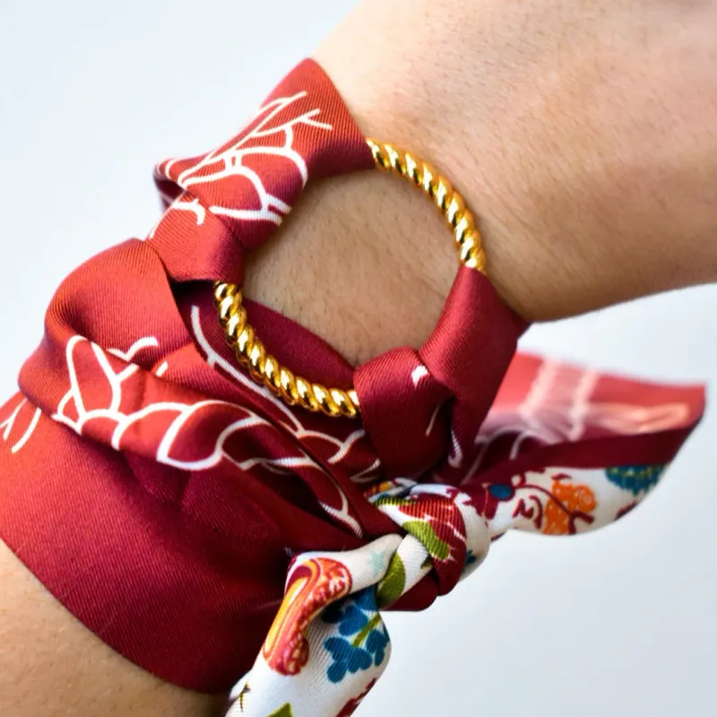 RD Golden Twist Scarf Ring