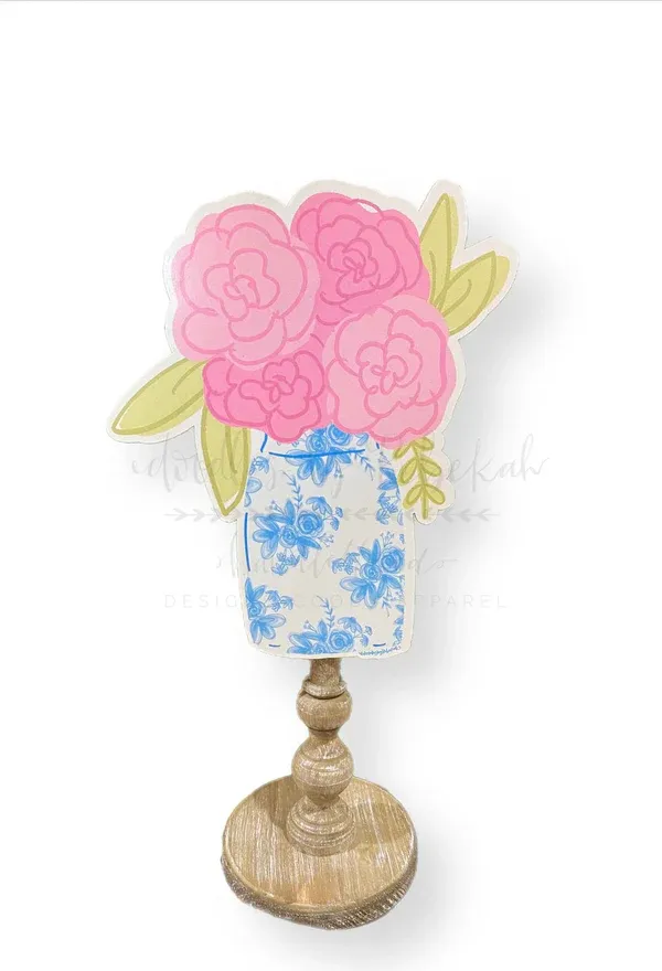 Pink Flower Bouquet Topper