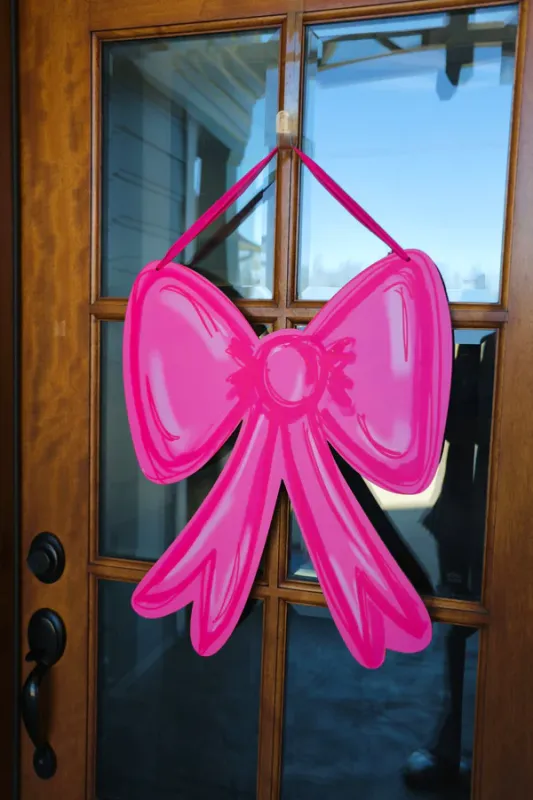 Pink Bow Doorhanger