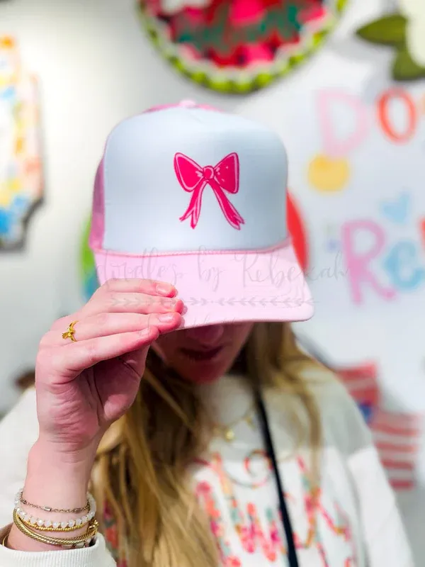 Pink Bow Trucker Hat