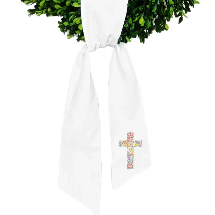 Floral Cross Wreath Sash