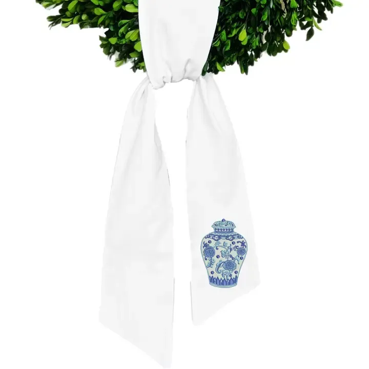 Chinoiserie Ginger Jar Wreath Sash