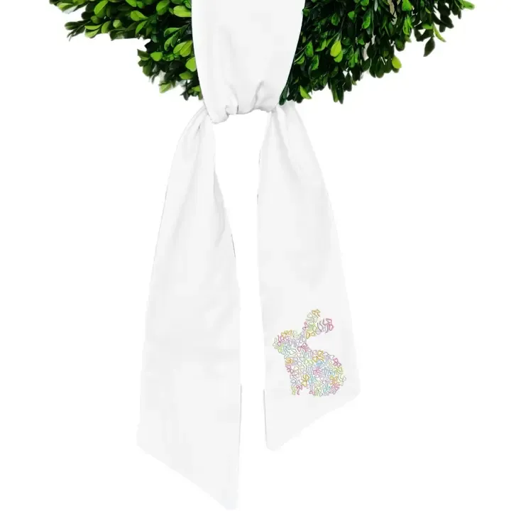 Colorful Bow Bunny Wreath Sash