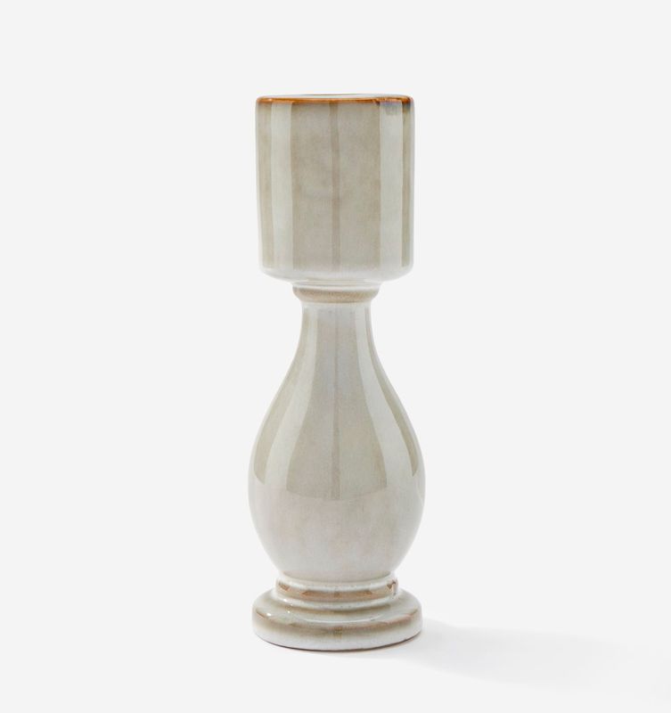 Large Porcelain Tan Candleholder